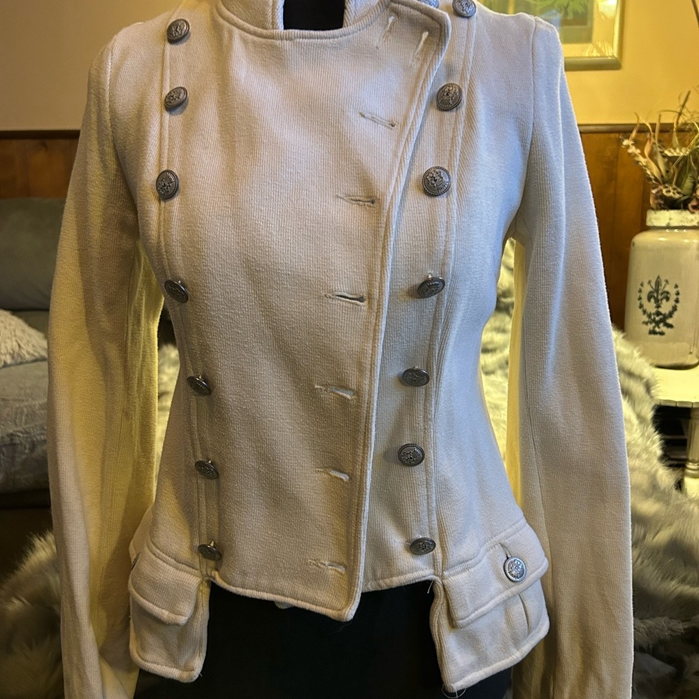 We The Free Off-White Military Style Blazer